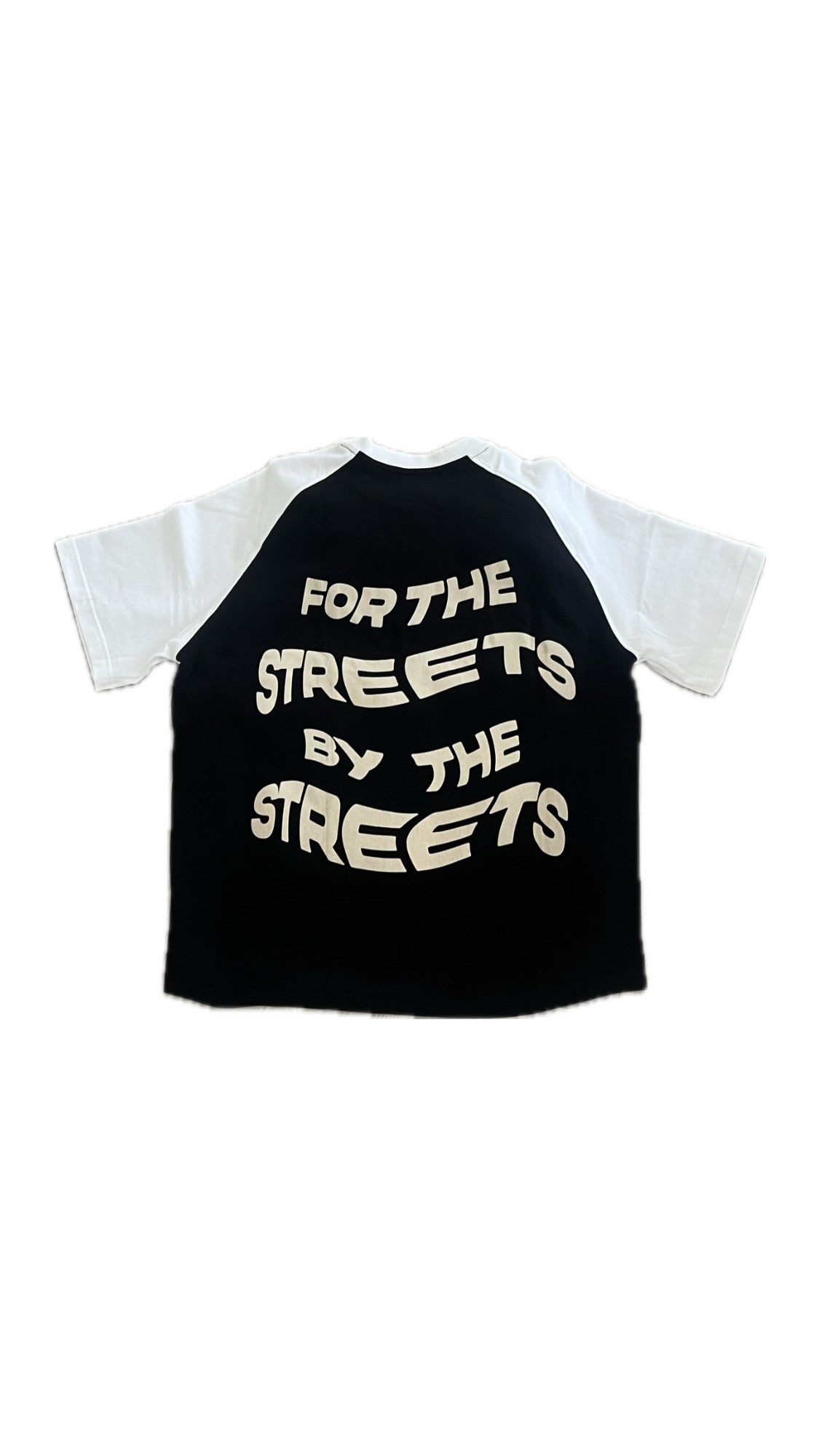 Black and Beige Raglan Tee