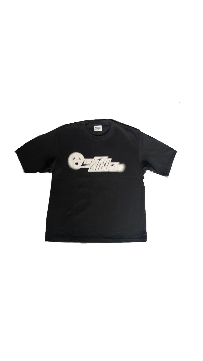 Black Distorted Logo Tee