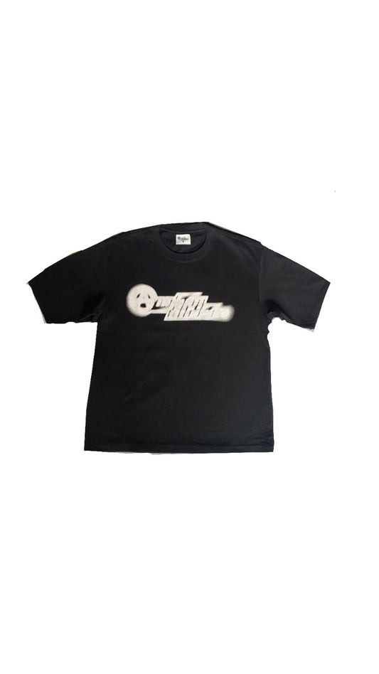 Black Distorted Logo Tee