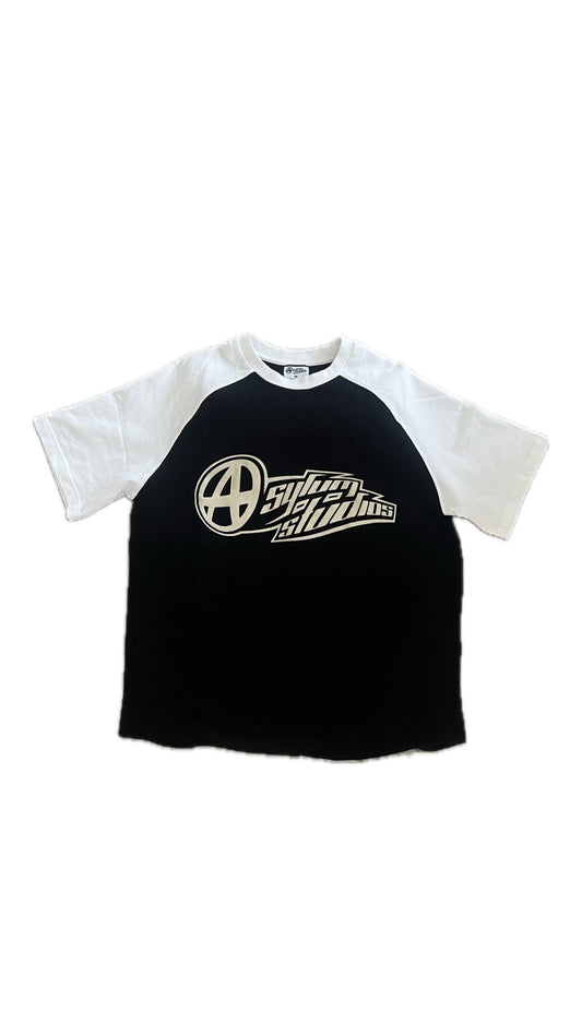 Black and Beige Raglan Tee