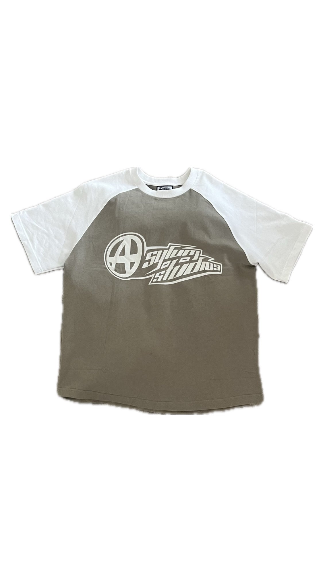 Green Grey and Beige Raglan tee