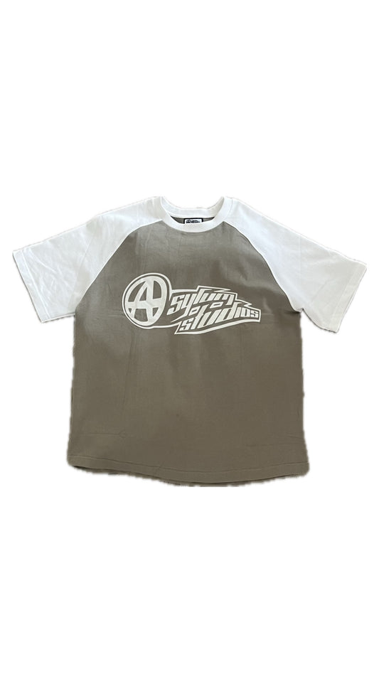 Green Grey and Beige Raglan tee