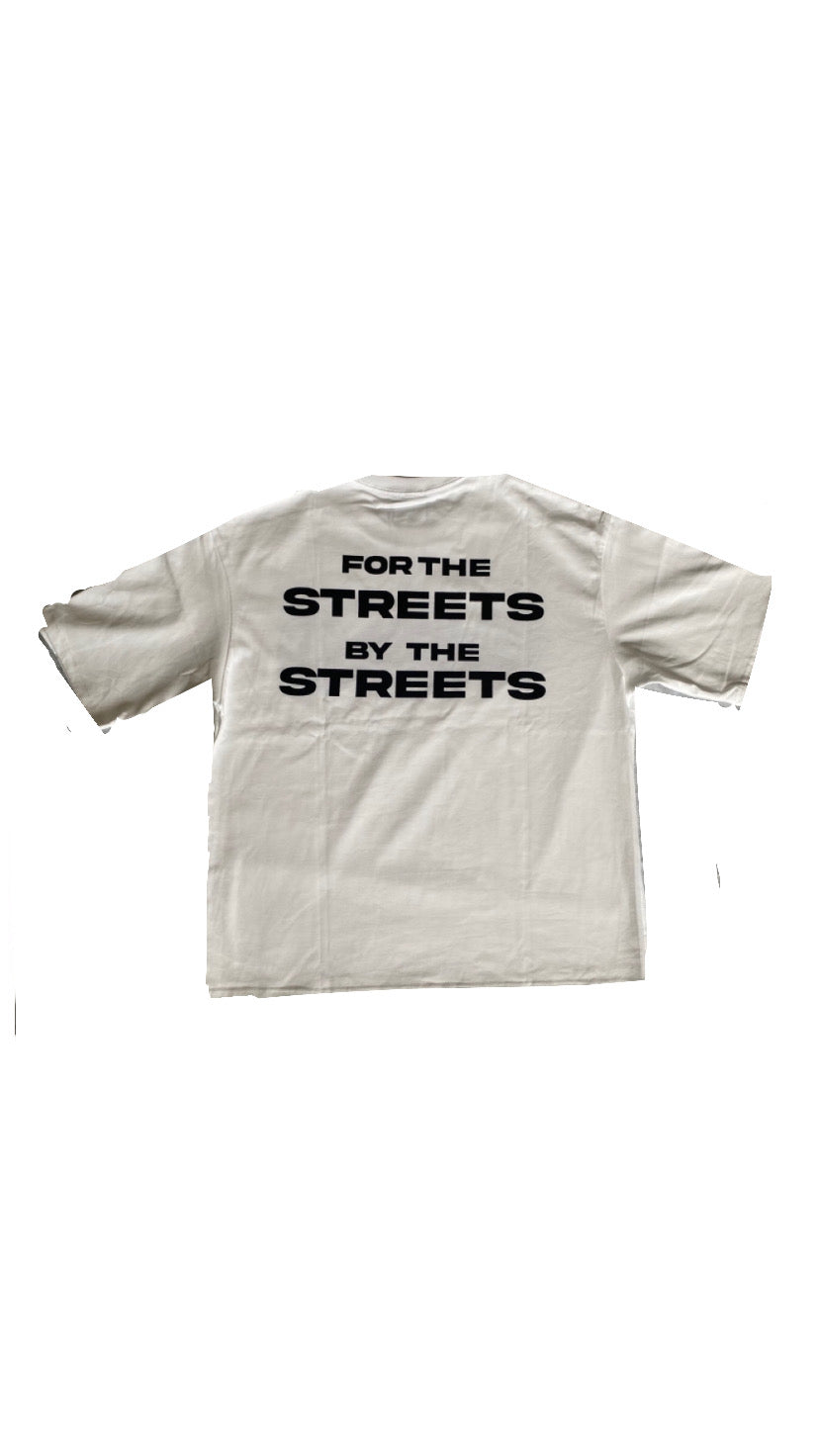 White Distorted Logo Tee