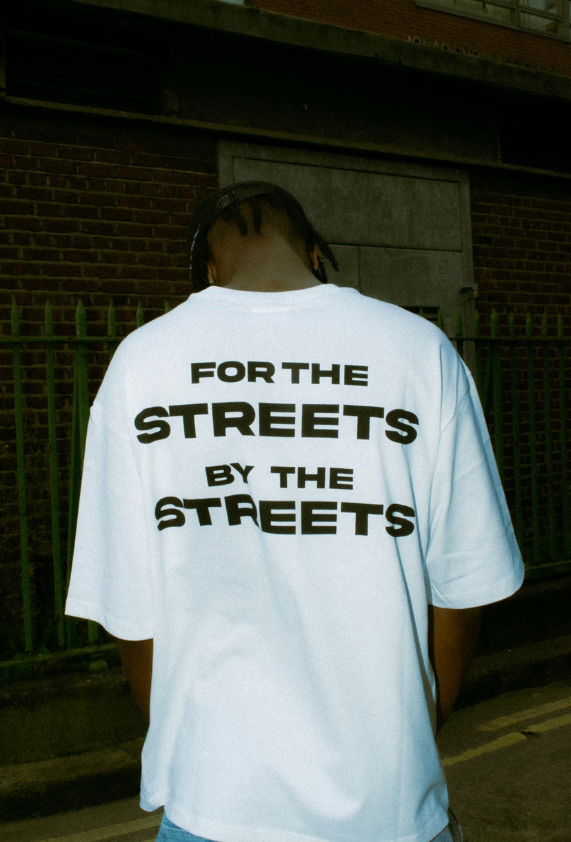 White Distorted Logo Tee